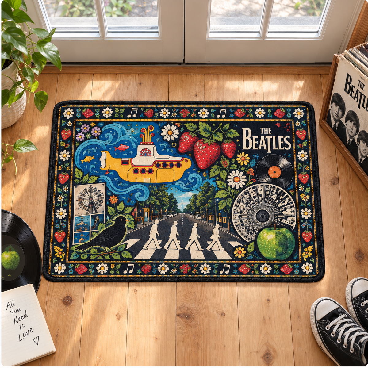 The Beatles Runner Rug – Colorful Music-Themed Entryway Mat