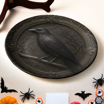 The Raven’s Vigil – Gothic Decorative Ceramic Plate