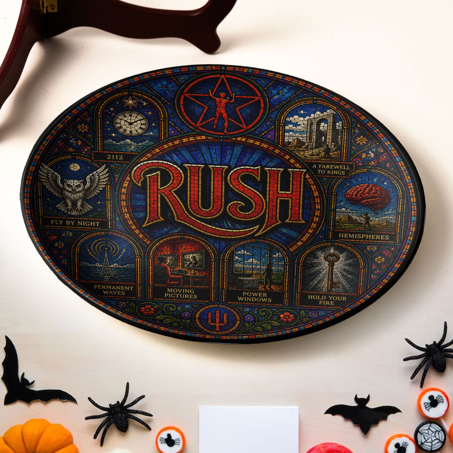 Rush Decorative Ceramic Plate with Display Stand – Classic Prog Rock Album Art Gift