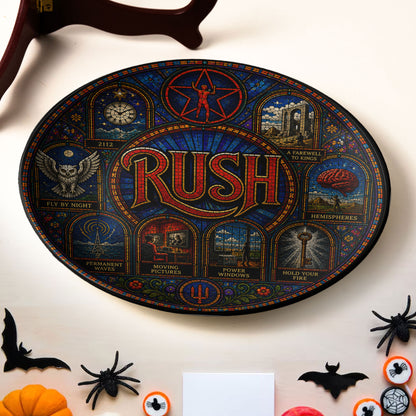 Rush Decorative Ceramic Plate with Display Stand – Classic Prog Rock Album Art Gift