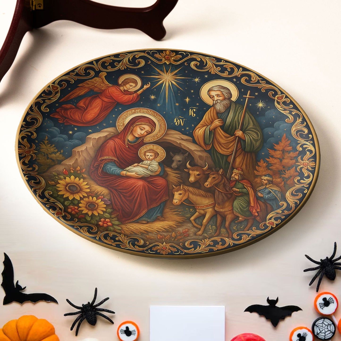 Holy Family Nativity Icon Decorative Ceramic Plate ?