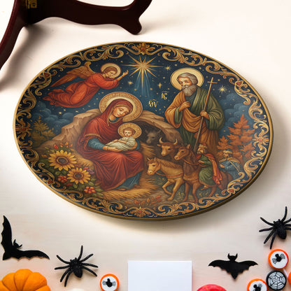 Holy Family Nativity Icon Decorative Ceramic Plate ?