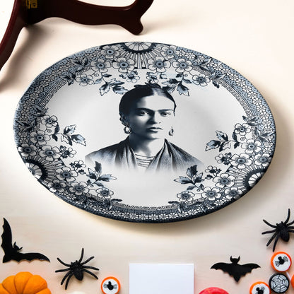 Frida Kahlo Ceramic Plate – Vintage Floral Art Design
