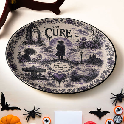 The Cure Gothic Decorative Ceramic Plate – Dark Wave & Post-Punk Inspired Collector Plate, Romantic Gothic Home Decor Gift for Music Fans