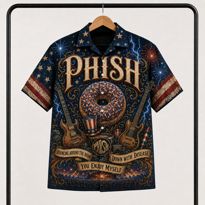 Phish Hawaiian Shirt - Jam Band All Over Print AOP Button Up Shirt for Phish Fans