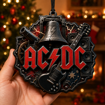 AC/DC 3D Raised-Effect Ornament – Lightning Bolt and Rock Speaker Decoration