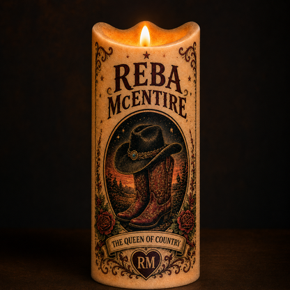 Reba McEntire Candle – Queen of Country Flameless Candle, Country Music Decor, Reba Fan Gift, Western Cowgirl Music Gift
