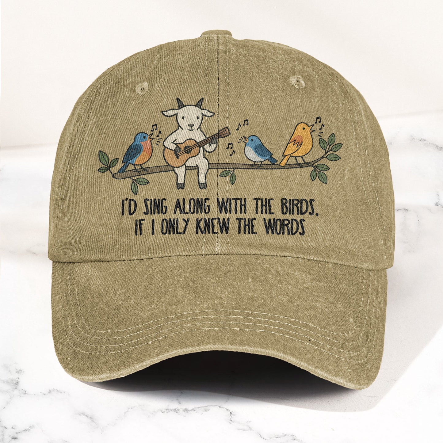 Billy Strings Gild the Lily Lyrics Goat Acoustic Guitar Cosmic Bluegrass Vintage Denim Cap – Retro Vintage Dad Cap Gift For Dad (With Box)