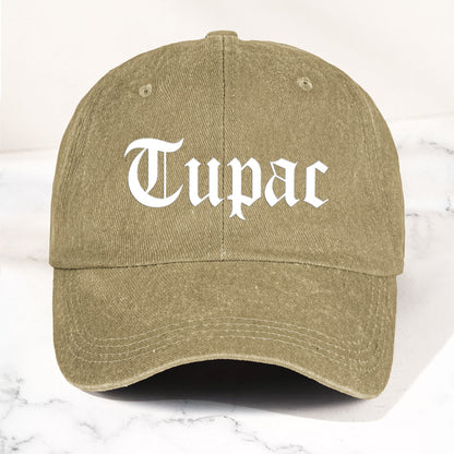 2Pac Denim Dad Cap – Classic Old English Logo Design ( With BOX)