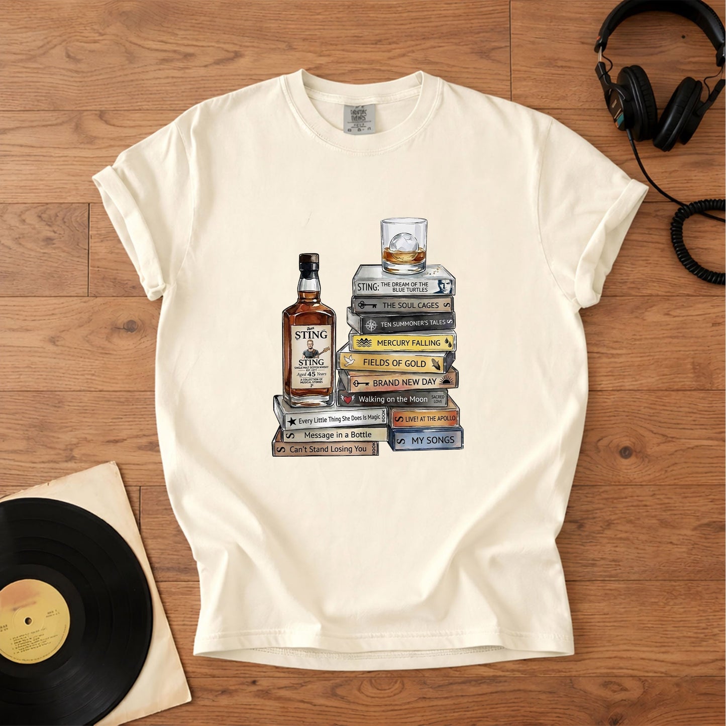 Sting Cassette Album Collection Vintage T-Shirt – Retro Rock Music Merch Tee