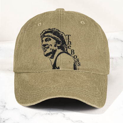 The Boss Bruce Springsteen Portrait Denim Cap – Retro Music Fan Merch Cap Gift For Dad (With Box)