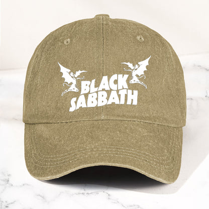Black Sabbath Denim Dad Cap – Classic Winged Demon Logo Design ( With BOX)