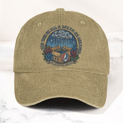 Grateful Dead Box Of Rain Dream We Dreamed Music Merch Denim Cap – Retro Vintage Dad Cap Gift For Dad (With Box)