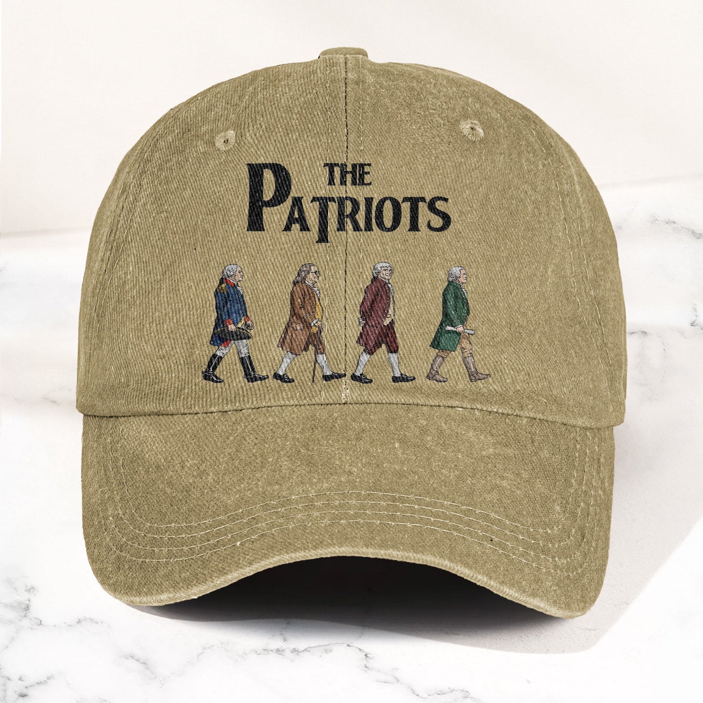 The Patriots Cartoon Illustration Denim Cap – Retro Vintage Dad Cap Gift For Dad (With Box)