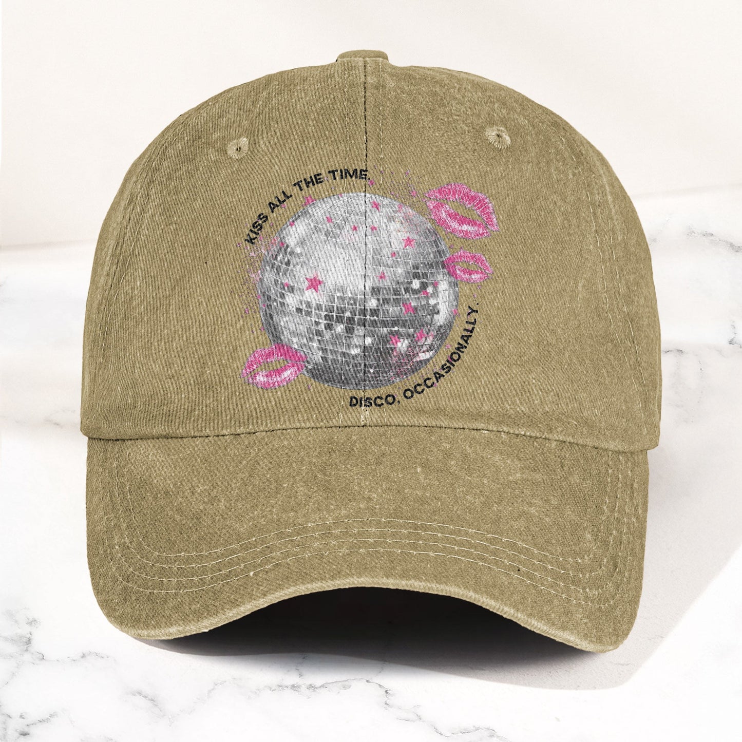 Harry Styles Kiss All The Time Disco, Occasionally Denim Cap – Retro Vintage Dad Cap Gift For Dad (With Box)