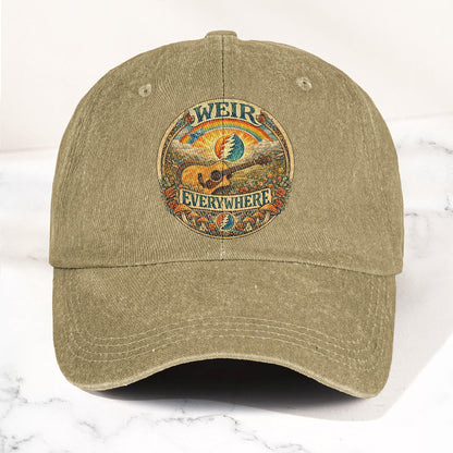 Grateful Dead Bob Weir Everywhere Acoustic Guitar Denim Cap – Retro Vintage Dad Cap Gift For Dad (With Box)
