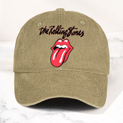 The Rolling Stones Denim Dad Cap – Classic Tongue Logo Design ( With BOX)