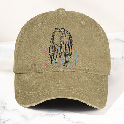 Bob Marley Portrait Casual Denim Cap – Retro Music Fan Concert Cap Gift For Dad (With Box)