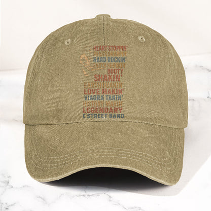 Vintage Bruce Springsteen Lyrics  Denim Cap – Retro Rock Music Fan Cap (With Box)
