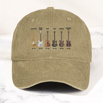 Jerry Garcia Famous Guitars Denim Cap – Vintage Music Grateful Dead Merch Gift for Dad (With Box)