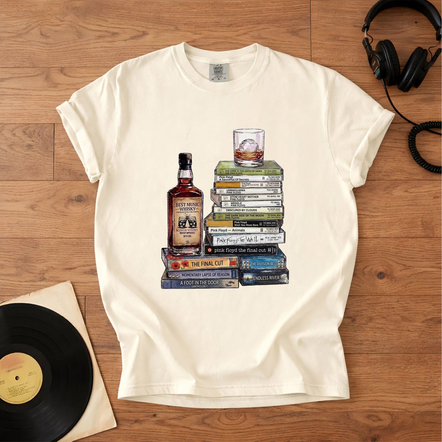 Pink Floyd Cassette Collection T-Shirt – Retro Music Pink Floyd Band Merch Tee