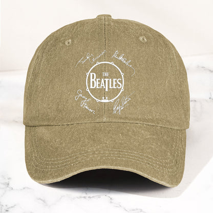 The Beatles Denim Dad Cap – Classic Drum Logo Signature Design ( With BOX)