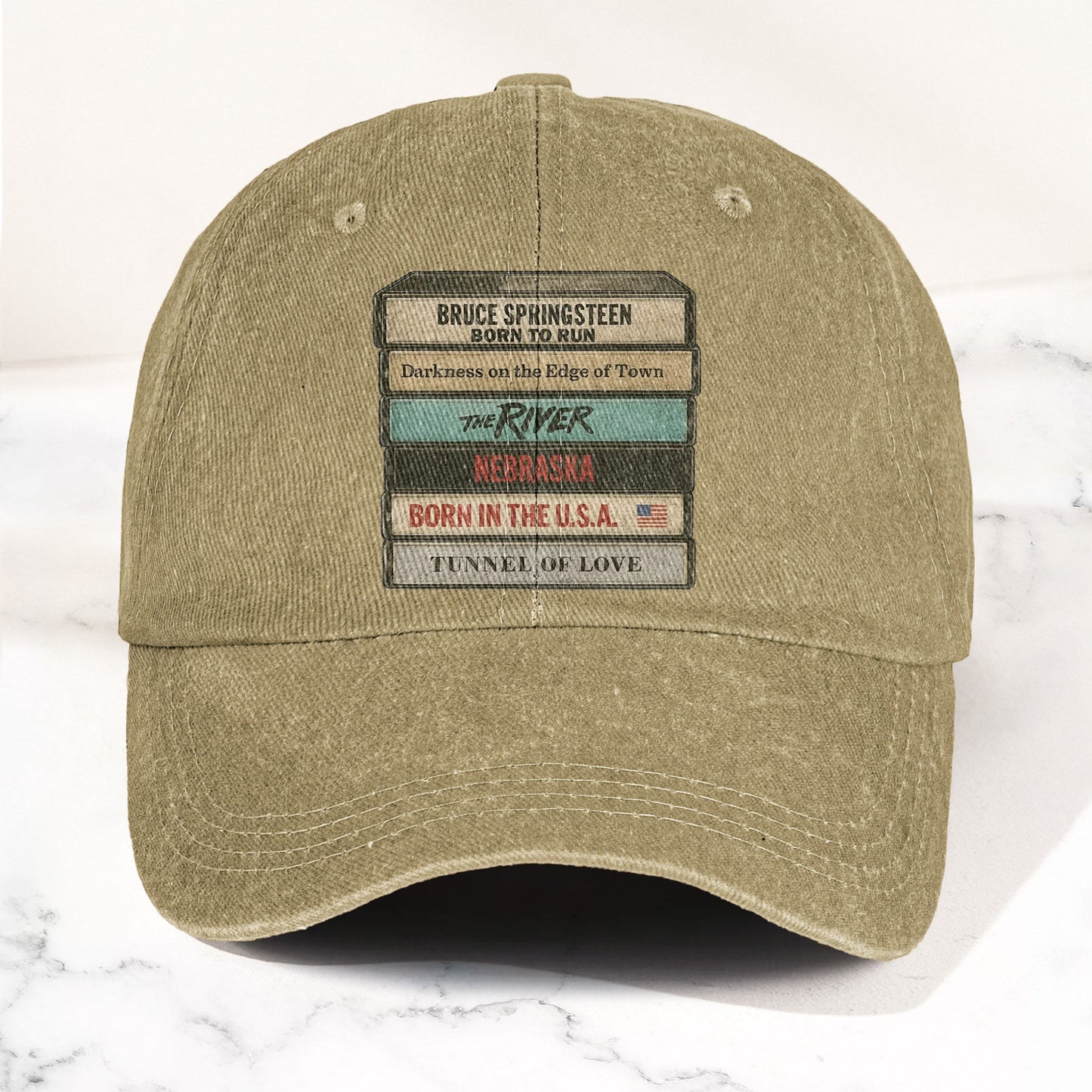 Bruce Springsteen Iconic Cassette Tape Denim Cap – Retro Rock Music Fan Cap (With Box)