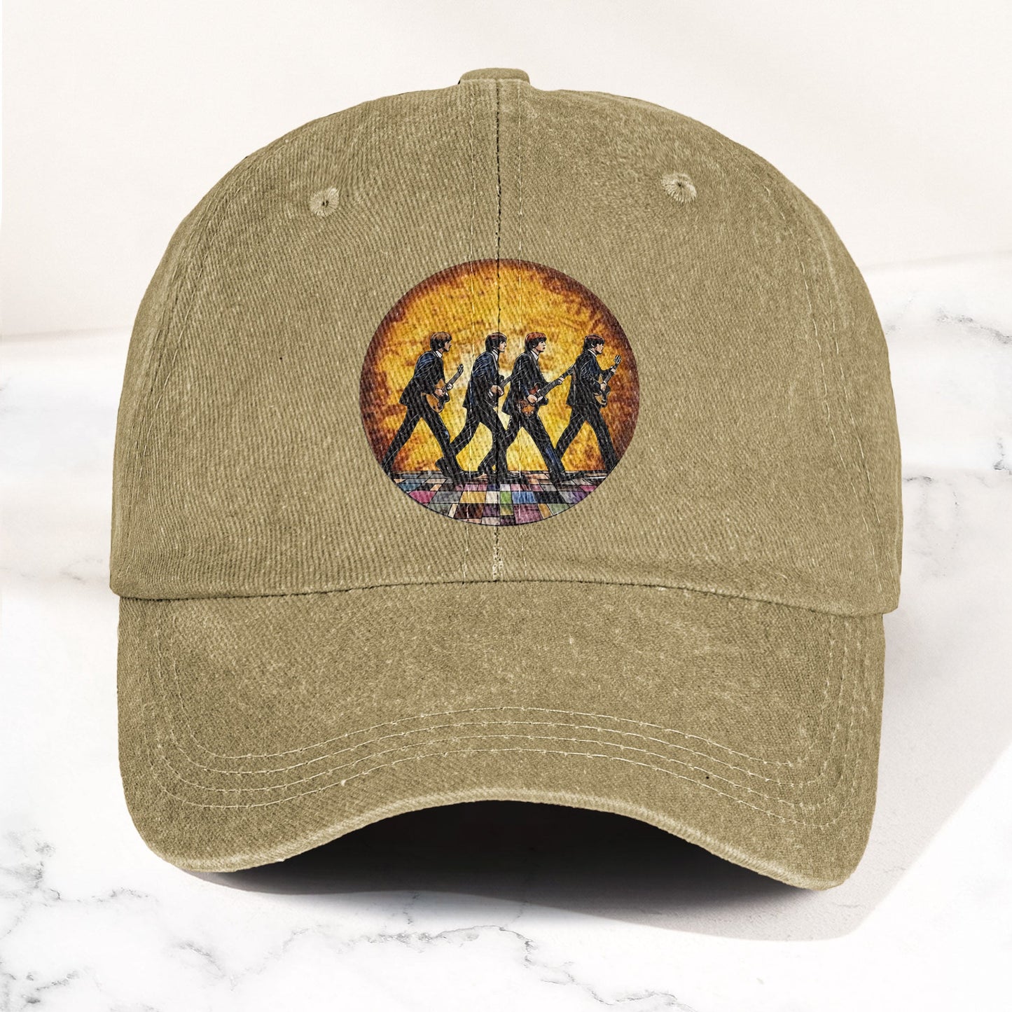 The Beatles Retro Crossing Album Art Sun Catcher Denim Cap – Iconic Album Design ( With BOX)
