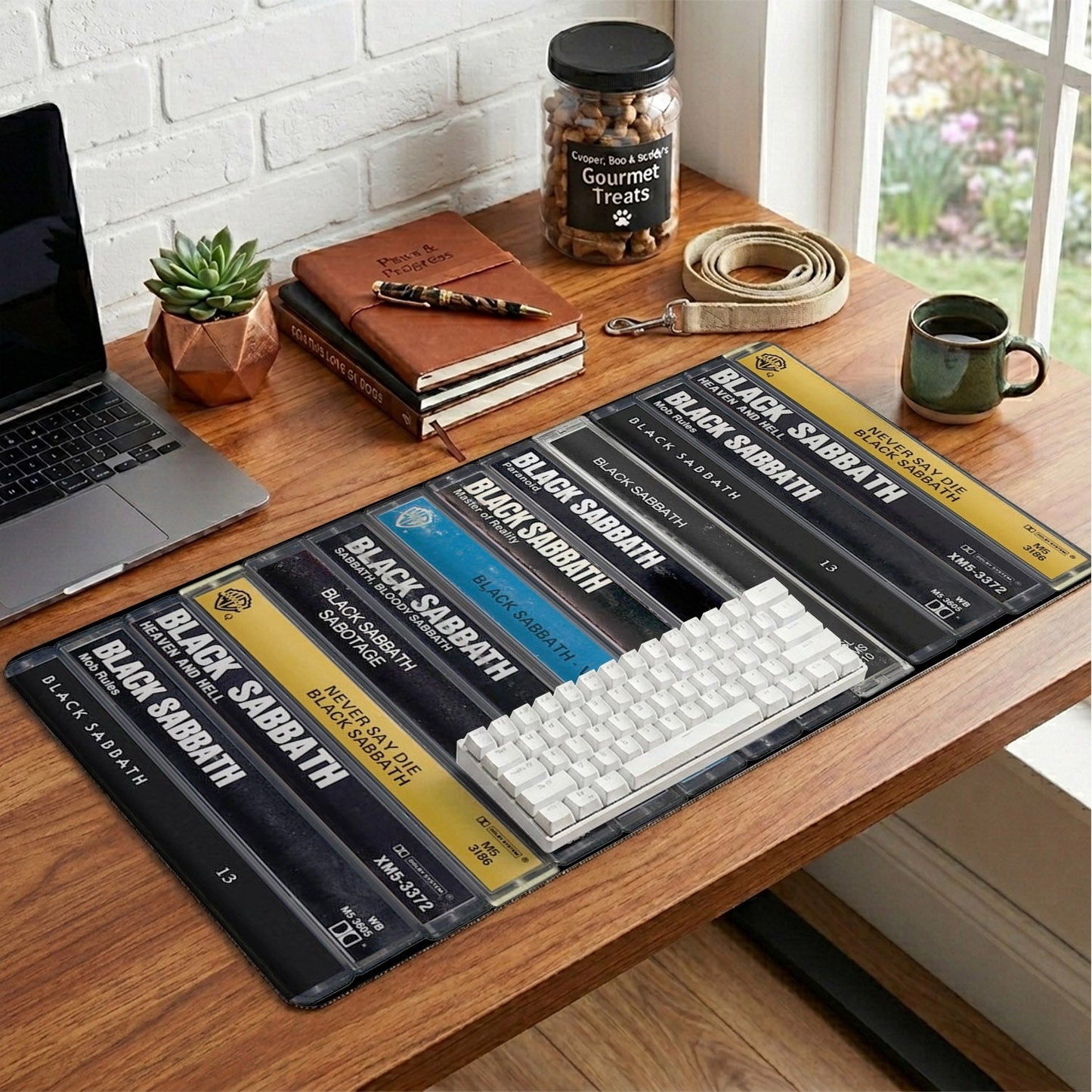 Black Sabbath Cassette Album Collage Print Desk Mat – Non-slip Office Gift Keyboard Pad Birthday Gift For Music Lovers