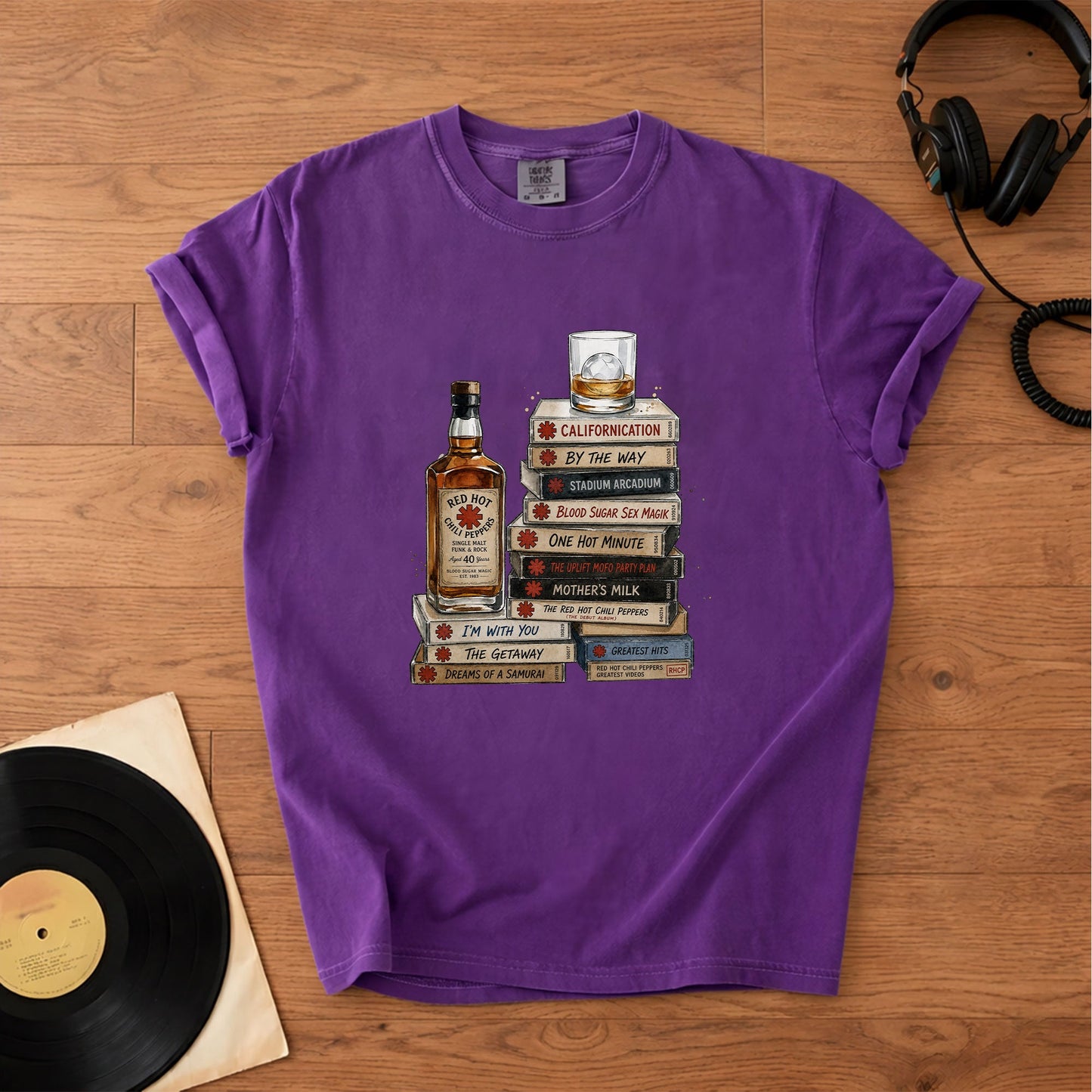 Red Hot Chili Peppers Cassette Album Collection Vintage T-Shirt – Retro Rock Music Red Hot Chili Peppers Merch Tee