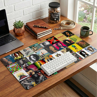 Bob Marley Album Collage Print Desk Mat – Non-slip Office Gift Keyboard Pad Birthday Gift For Music Lovers