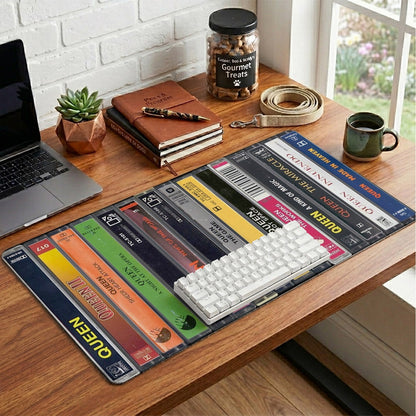 Queen Band Cassette Album Collage Print Desk Mat – Non-slip Office Gift Keyboard Pad Birthday Gift For Music Lovers