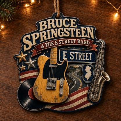 Bruce Springsteen 3D Raised-Effect Acrylic Ornament – E Street Americana Decoration