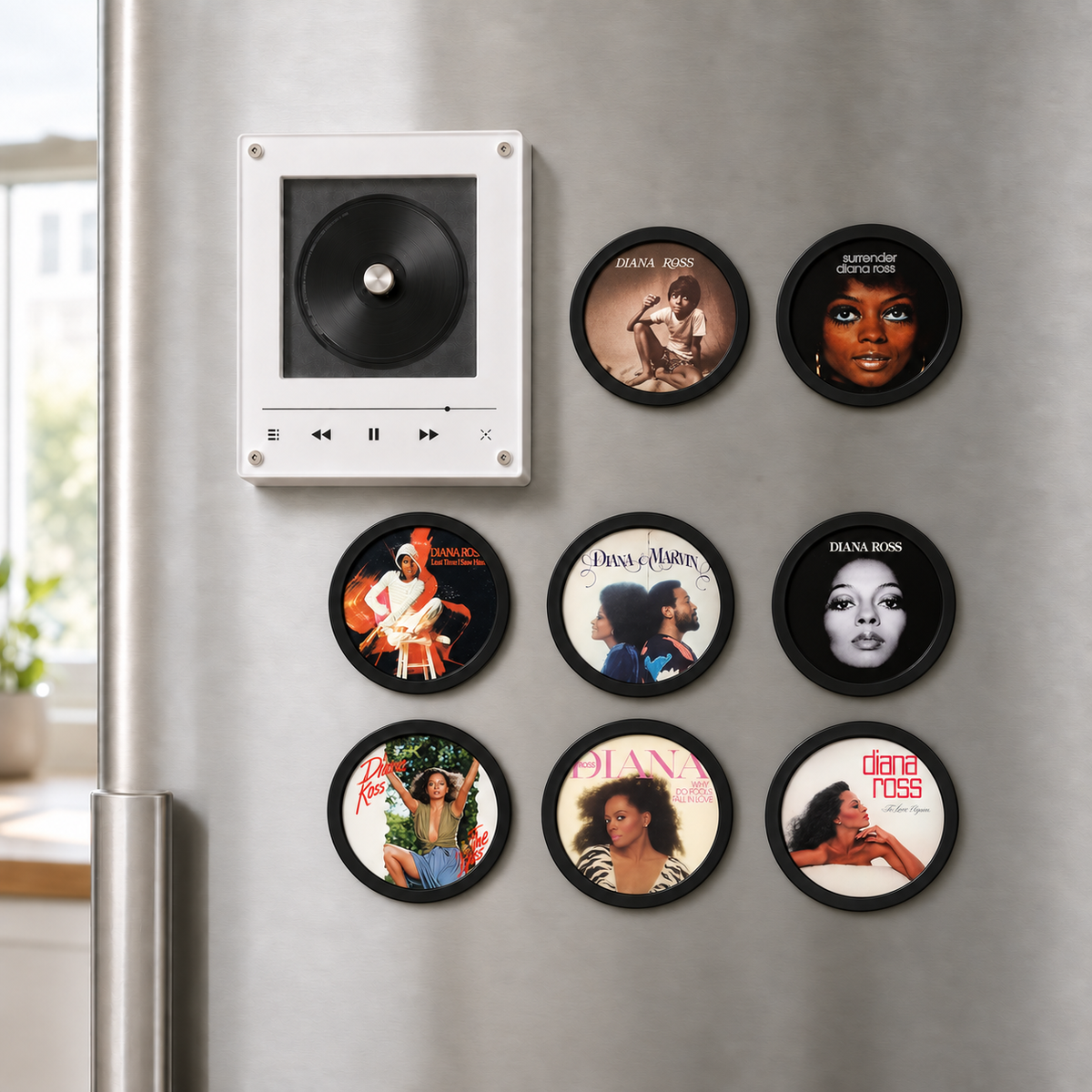 Diana Ross MagTune Mini Record Player Album Display | Soul & Disco Desk Decor, otown Diana Ross Merchandise Collectible