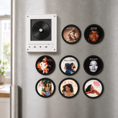 Diana Ross MagTune Mini Record Player Album Display | Soul & Disco Desk Decor, otown Diana Ross Merchandise Collectible