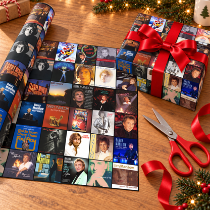 Barry Manilow Album Cover Collage Wrapping Paper – Pop Music Fan Gift Wrap Roll