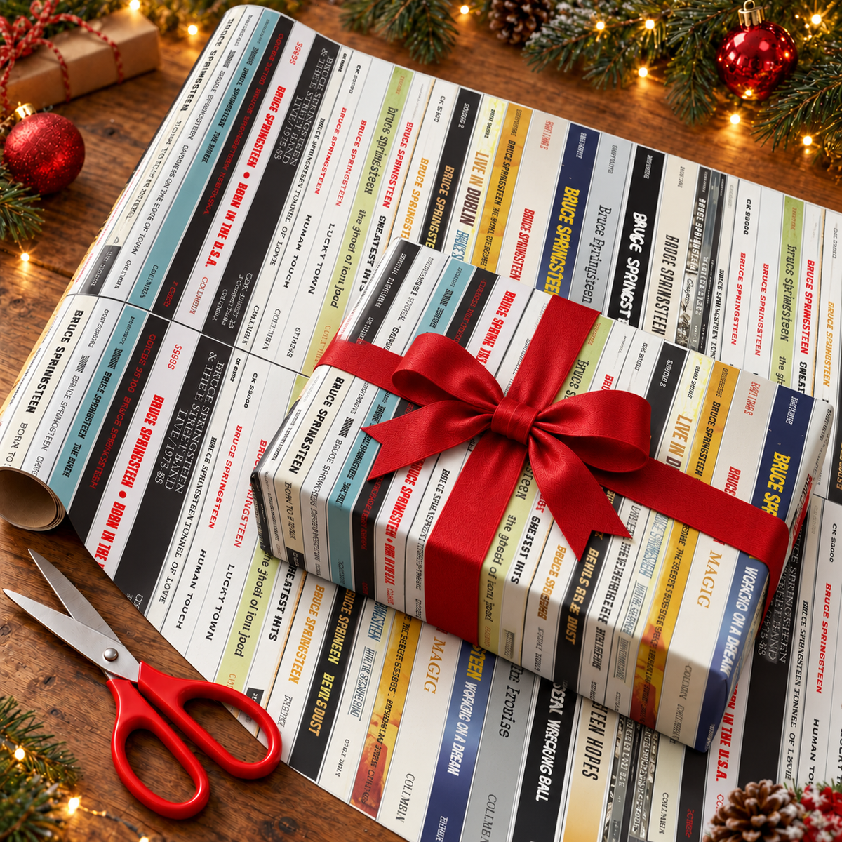 Bruce Springsteen Cassette Spines Wrapping Paper - The Boss Vintage Audio Tape Rock Gift Wrap