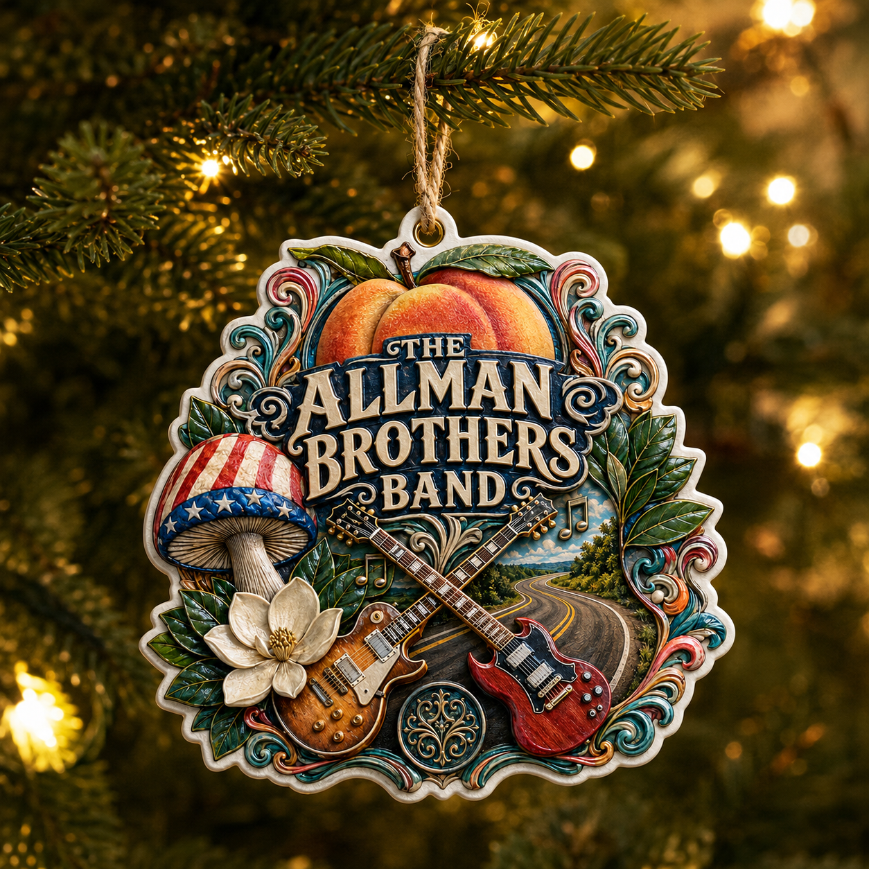 The Allman Brothers Band High-Definition 3D Printed Ornament – Music Lover Holiday Gift
