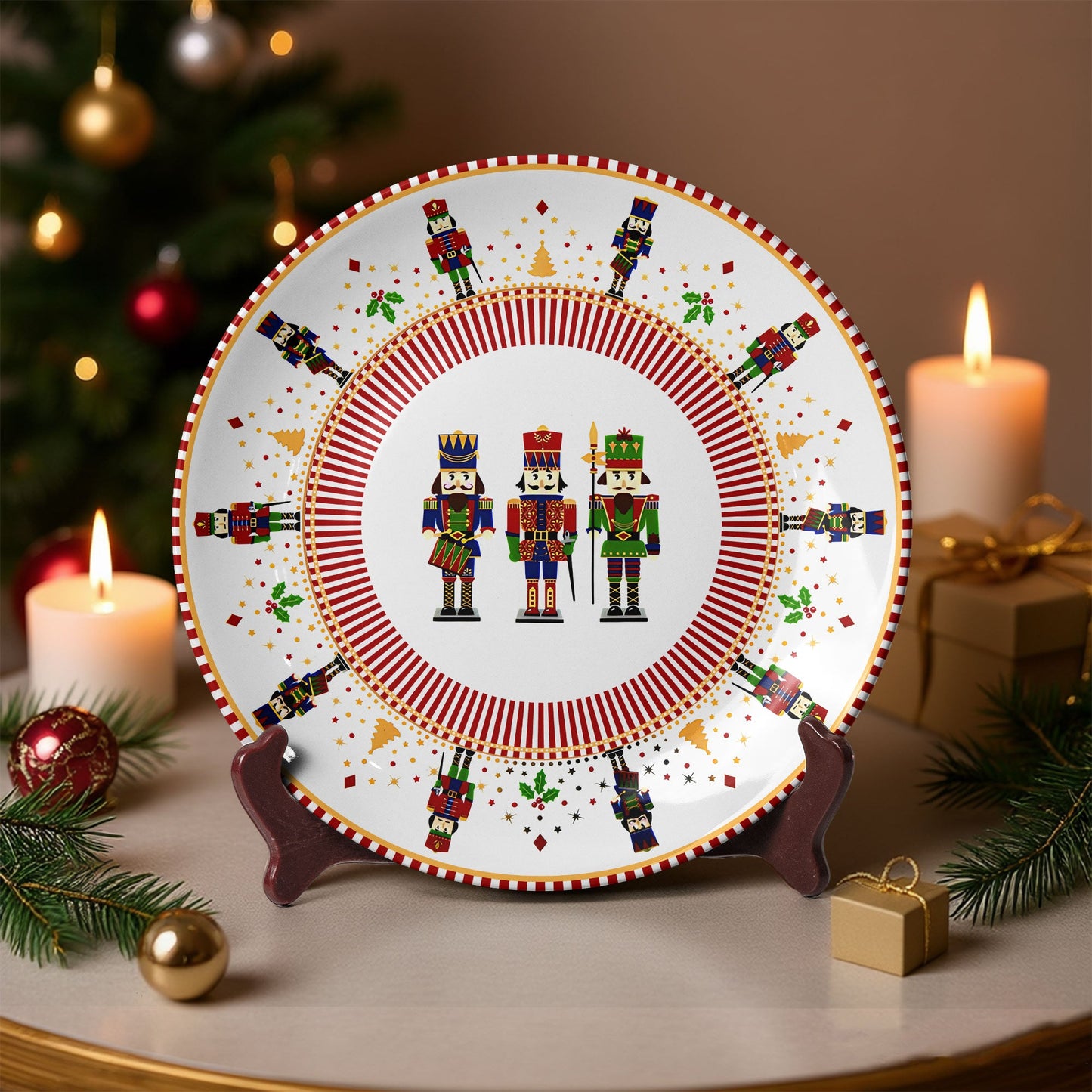 Nutcracker Soldiers Festive Decorative Plate