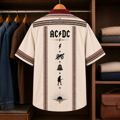 AC/DC Luxury Design Hawaiian Shirt – Mexican Inspired Hawaiian Shirt White Version