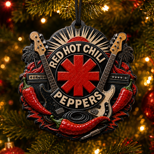 Red Hot Chili Peppers 3D Raised-Effect Ornament – California Funk Rock Design