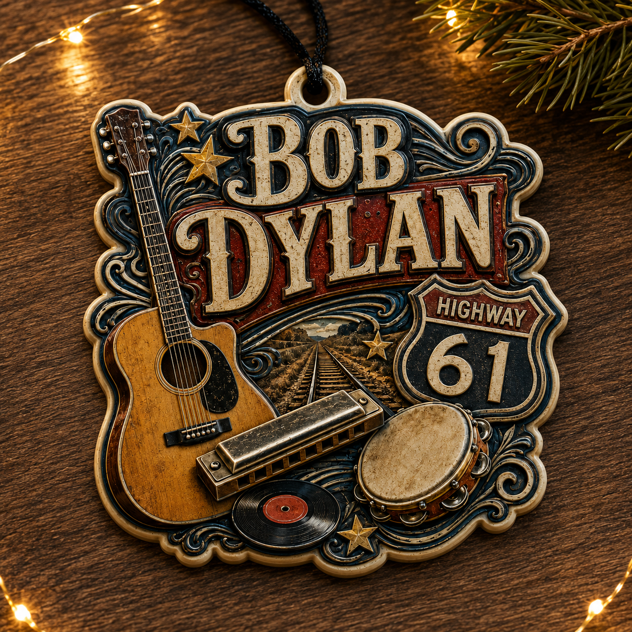 Bob Dylan High-Definition 3D Print Ornament – Americana Music Gift for Fans