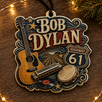 Bob Dylan High-Definition 3D Print Ornament – Americana Music Gift for Fans