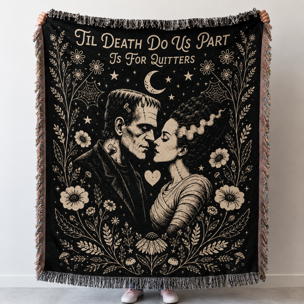 Hannibal Lecter & Clarice Starling Woven Blanket, Silence of the Lambs Gothic Throw Blanket, Horror Movie Wall Tapestry, Gothic Home Decor Gift