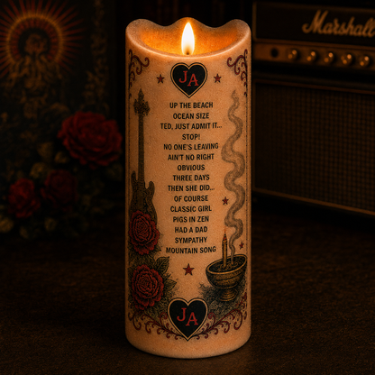 Jane’s Addiction Nothing’s Shocking LED Candle, Alternative Rock Flameless Candle, Vintage Music Gift for Jane’s Addiction Fans