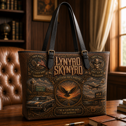 Lynyrd Skynyrd Handbag, Tote Bag and Wallet Set, Free Bird Southern Rock Accessories, Classic Music Fan Gift