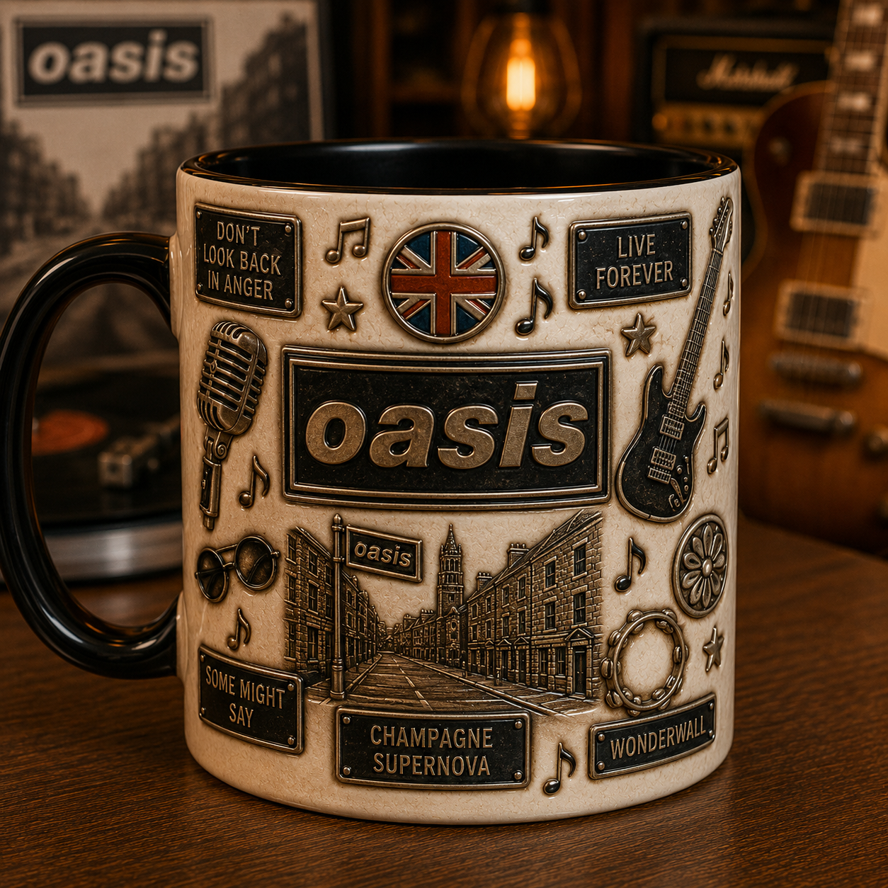 Oasis Mug – Wonderwall Ceramic Coffee Mug, Britpop Music Gift for Oasis Fans & Rock Lovers