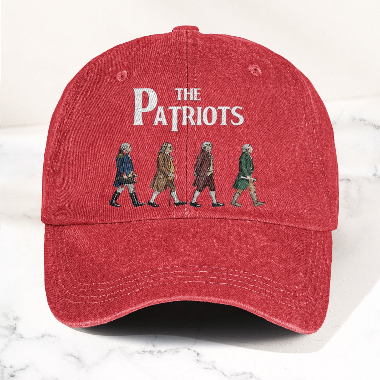 The Patriots Cartoon Illustration Denim Cap – Retro Vintage Dad Cap Gift For Dad (With Box)