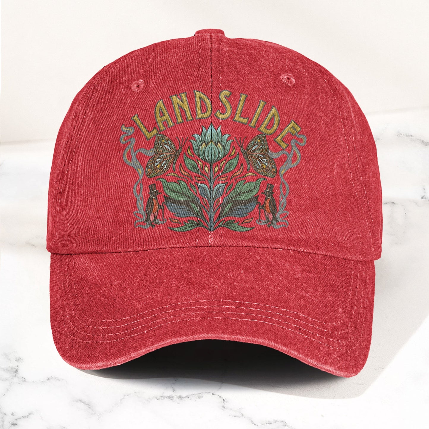 Fleetwood Mac Landslide Stevie Nicks Butterfly Floral Lyrics Music Merch Denim Cap – Retro Vintage Dad Cap Gift For Dad (With Box)