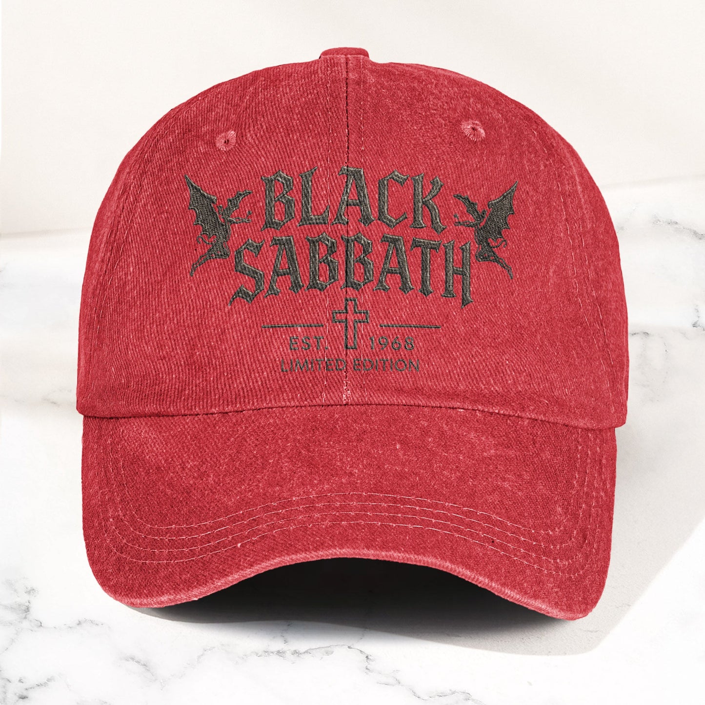 Black Sabbath Band Logo Est 1968 Denim Cap – Vintage Dad Cap Gift For Dad (With Box)